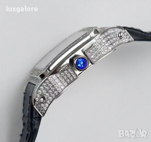 Мъжки часовник Cartier Santos 100 Stainless Steel - Diamond Afterset с автоматичен механизъм, снимка 5 - Луксозни - 42935700