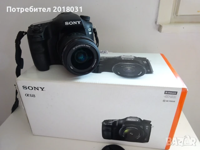 Sony a68 (IBIS: 5-осева стаб. на матрицата) + 18-55mm, снимка 4 - Фотоапарати - 50950534