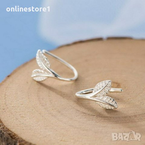 Сребърни Обеци Листенца - 925 печат сребро BT406