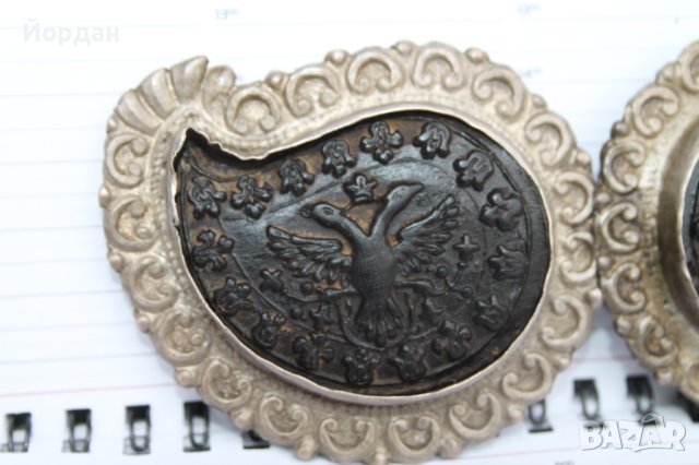 Изящни сребърни възрожденски пафти, снимка 2 - Антикварни и старинни предмети - 40760913