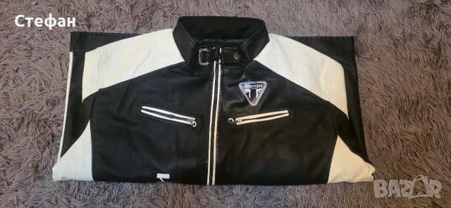 Classic Motorcycle Men's Vintage Leather Jacket Triumph НОВО кожено мото яке Триумф, снимка 4 - Спортни дрехи, екипи - 52870421