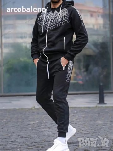 Мъжки комплект от две части, суичър с цип и спортен панталон, 6цвята , снимка 2 - Спортни дрехи, екипи - 39665443