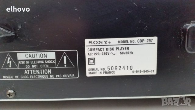 CD player SONY CDP-297 1, снимка 5 - MP3 и MP4 плеъри - 27623307