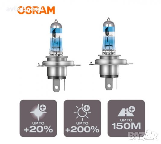 Халогенни крушки OSRAM NIGHT BREAKER 200 H4, снимка 3 - Аксесоари и консумативи - 34899802