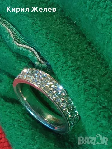 ЕЛЕГАНТЕН СКЪПОЦЕНЕН СРЕБЪРЕН ПРЪСТЕН Тип ХАЛКА СРЕБРО 925 с ИСКРЯЩИ ФАСЕТИРАНИ ЦИРКОНИ 39293, снимка 12 - Пръстени - 50023657