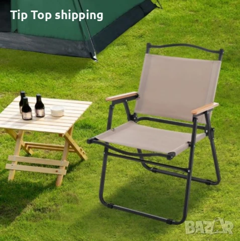 Сгъваем къмпинг стол с дървени подлакътници NS 3918/NS 3919, снимка 6 - Градински мебели, декорация  - 49892210