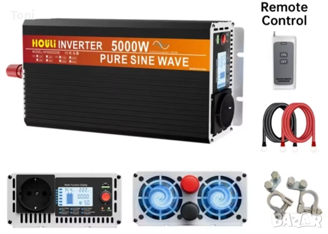 Инвертор 12-220V пълна синусоида + дистанционно., снимка 1
