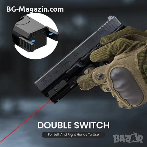 Компактен лазерен мерник с червена точка прицел за пистолет глок макаров еърсофт въздушна пушка, снимка 3 - Оборудване и аксесоари за оръжия - 51051864