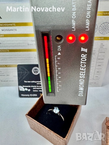 Сребърен пръстен с мойсанит (Диамант) 1 карат, снимка 13 - Пръстени - 51696155