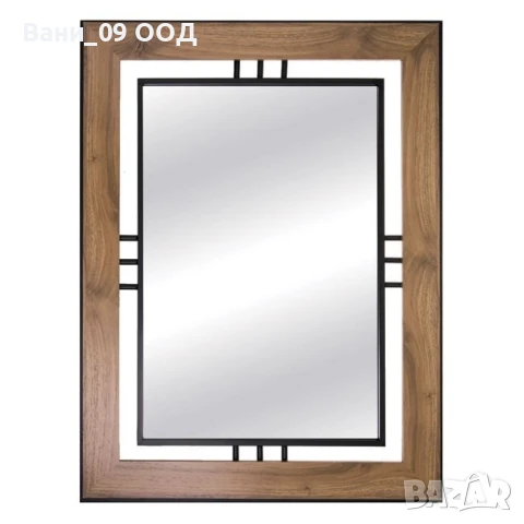 Стенно огледало от дърво и метал 60х80см