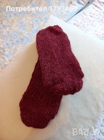 Ръчно плетени мъжки чорапи от вълна, размер 44, снимка 2 - Мъжки чорапи - 43128090