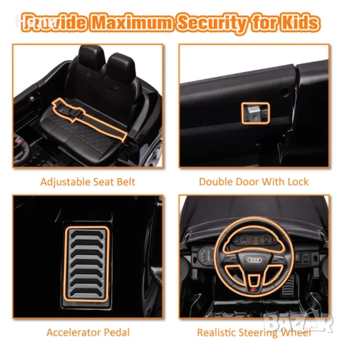 Акумулаторен джип AUDI SQ8 4X4 12V,MP3, меки гуми, снимка 9 - Други - 53221688