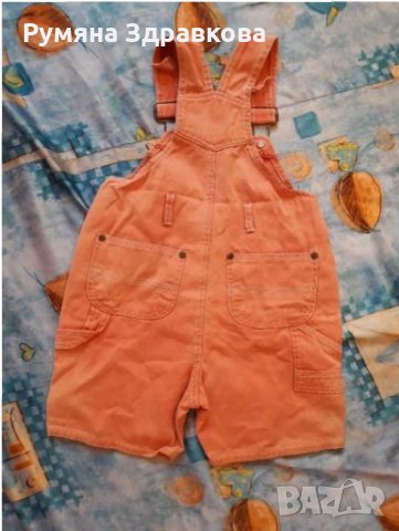 Розов дънков къс детски гащеризон, снимка 3 - Детски панталони и дънки - 28014877