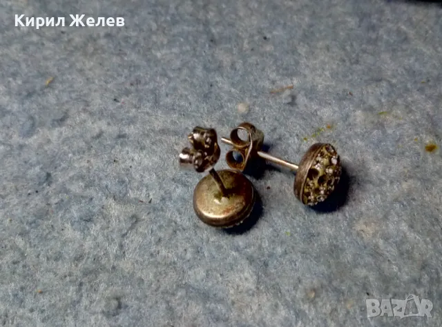 НЕЖНИ КЛАСИЧЕСКИ МОДЕЛ СРЕБЪРНИ ОБЕЧКИ СРЕБРО 925 ОБЕЦИ с ИСКРЯЩИ ЦИРКОНИ В/у БЯЛ ЕМАЙЛ 47476, снимка 7 - Обеци - 49122375