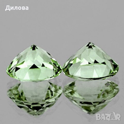 9 мм чифт зелен аметист, снимка 2 - Други - 43798313