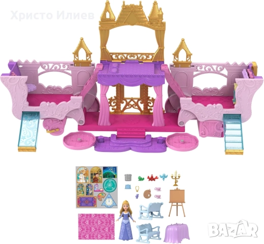 Disney Princess Каляска и замък 2-в-1 с принцеса Аурора Аврора , снимка 2 - Кукли - 52611436