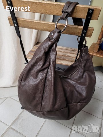 FERCHI Естествена кожа голяма торба,тъмнокафява( 315$ в интернет сайтове), снимка 1 - Чанти - 39862020