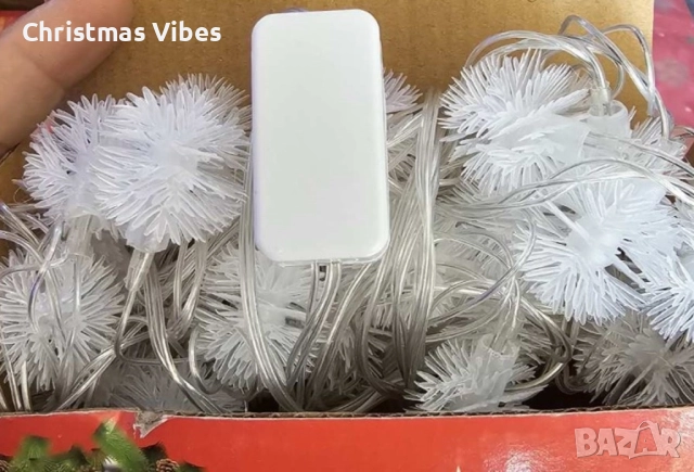 Многоцветни коледни LED лампички с топчета с щепсел- Многоцветни, дължина - 5м ,28 бр. лампички., снимка 9 - Лед осветление - 52095297