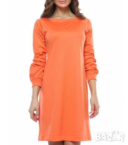 Оранжева рокля с дълги ръкави Alberto Zotti - M, снимка 2 - Рокли - 43116826