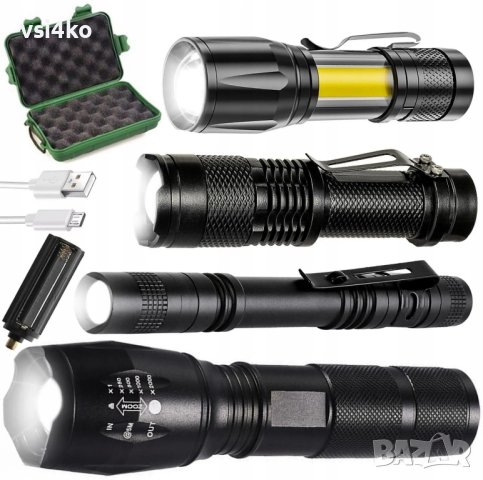 Комплект тактически фенери за къмпинг и оцеляване