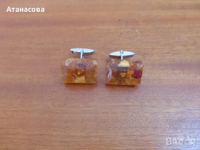 Кехлибарени бутонели копчета за ръкавели СССР 1970 г