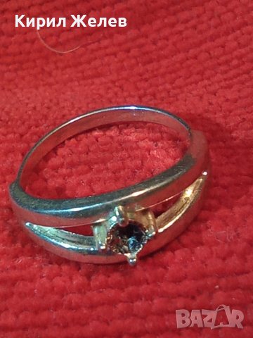 СТАР ПОСРЕБРЕН или СРЕБЪРЕН МАРКОВ РЕТРО АРТ ДЕКО ПРЪСТЕН с ПРЕКРАСЕН ИСКРЯЩ ФАСЕТИРАН ЦИРКОН 28748, снимка 2 - Антикварни и старинни предмети - 37300565