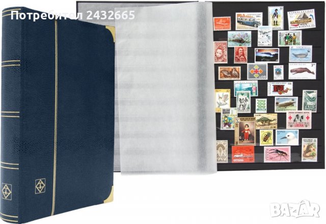 Lighthouse / Leuchtturm Класьор за марки “ COMFORT DELUXE “ ~ Blue, 64 черни стр.