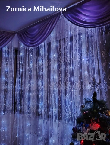 Коледни лампички тип завеса , снимка 3 - Декорация за дома - 52575205