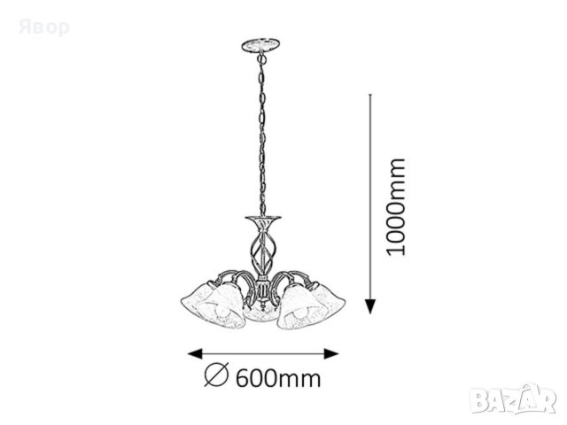 Полилей Rabalux Beckworth 7135, снимка 5 - Полилеи - 38838305