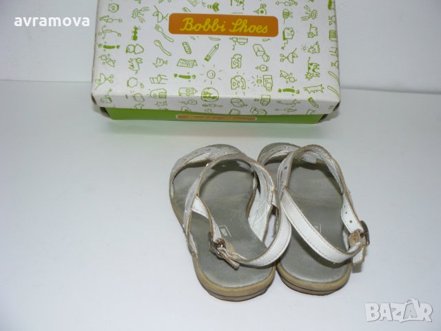 Bobbi Shoes сандали сиво/бяло кожа – 27 номер, снимка 4 - Детски сандали и чехли - 28723341