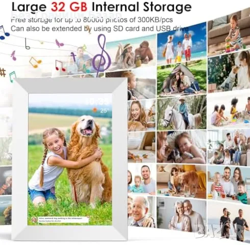 Нова Дигитална рамка за снимки – 10.1”, тъч, WiFi, видео, Auto Rotate , снимка 4 - Други стоки за дома - 49876768