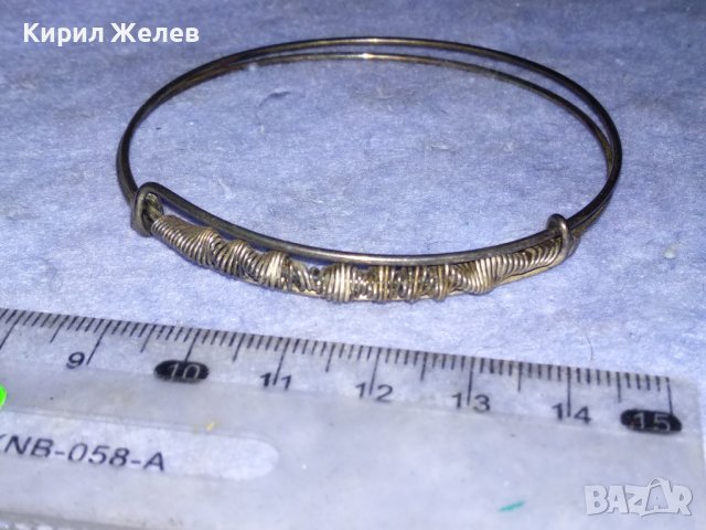 ФИНА ФИЛИГРАНЕН ТИП СРЕБРИСТА СТОМАНЕНА ХЕНД МЕЙД ГРИВНА 38002, снимка 3 - Гривни - 40867361