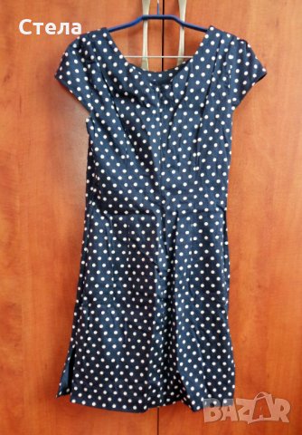 VERO MODA елегантна дамска рокля, нова, с етикет, тъмно синя, на бели точки, снимка 13 - Рокли - 23043781