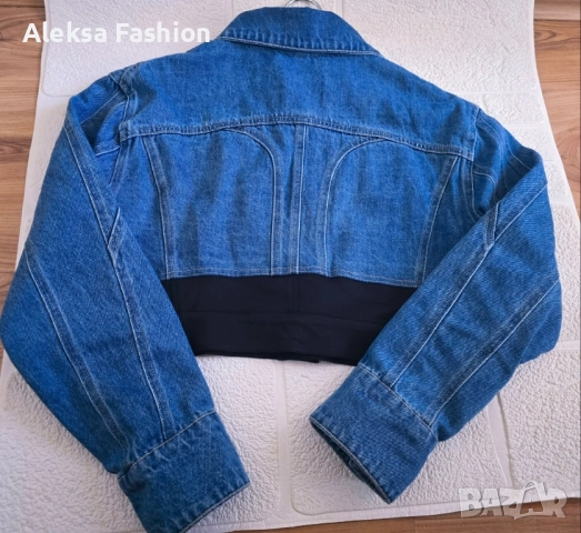 Дамско дънково яке по модел на Mugler , снимка 4 - Якета - 49677988