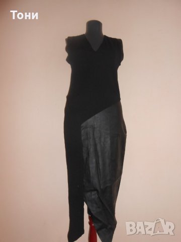 Дълга черна асиметрична рокля  Lefon, снимка 7 - Рокли - 28754889