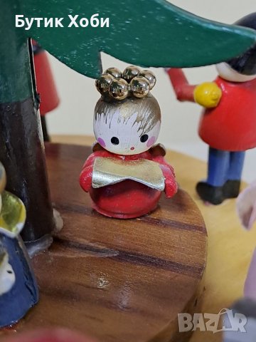 Механична музикална коледна въртележка, снимка 5 - Антикварни и старинни предмети - 39041333