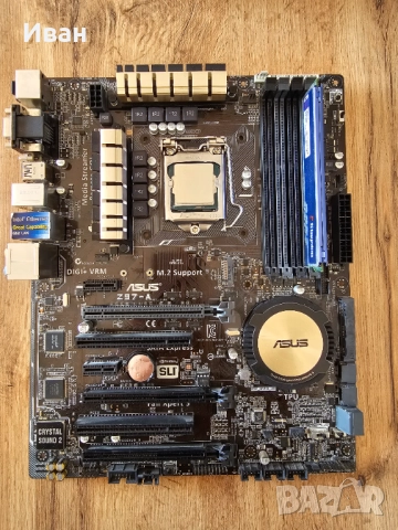 Дъно asus z97-a с процесор intel i3 и рам kingston