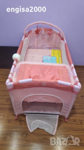 ПРОМО! Бебешка кошара, като нова, розова кошарка, снимка 4 - Кошарки - 38492111