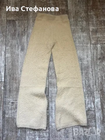 Нов вискоза висока талия топъл мек гушкав  рошав еластичен бежов nude camel панталон