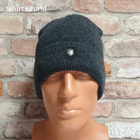 Нова зимна шапка SilverStar с подгъв в тъмносив цвят Индиго, снимка 1 - Шапки - 43375803