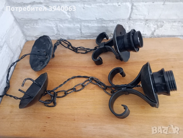 Стари лампи висящи от ковано желязо , снимка 8 - Антикварни и старинни предмети - 52484434