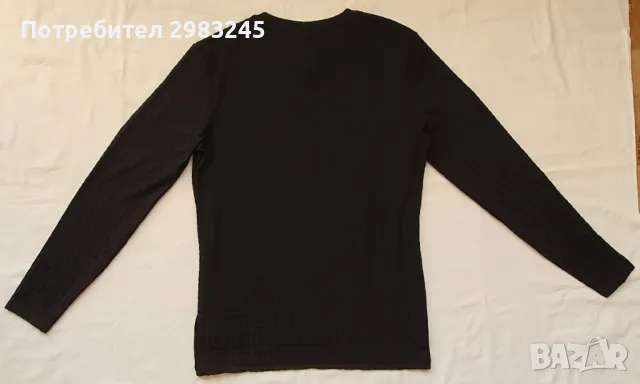 Черна блуза с дълги ръкави , снимка 2 - Блузи - 48132119