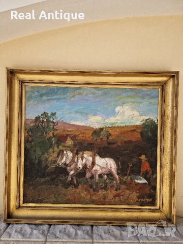 Страхотна майсторска антикварна авторска картина масло върху платно , снимка 2 - Антикварни и старинни предмети - 52012210