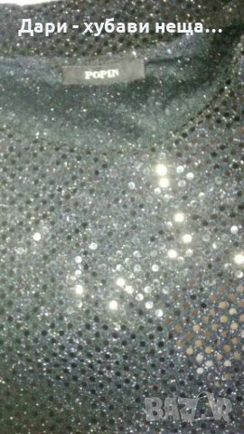 Черен топ с блестяща украса💞🍀L,XL💞🍀арт.2068, снимка 4 - Корсети, бюстиета, топове - 33621147