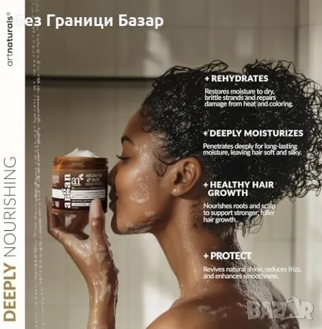 Нова Маска с арганово масло за суха, увредена и боядисана коса хидратация , снимка 5 - Продукти за коса - 48306960