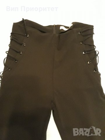 Черен панталон Showdy, висока талия ,скъп , с плетени връвки странично , ефектен модел , дъръг панта, снимка 15 - Панталони - 37518677