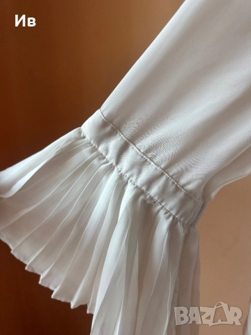 Елегантна бяла блуза, снимка 3 - Блузи с дълъг ръкав и пуловери - 52981794