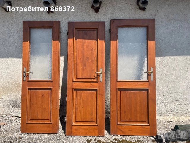 Дървена интериорна врата с прозорец 196,5x67, снимка 3 - Интериорни врати - 51940307