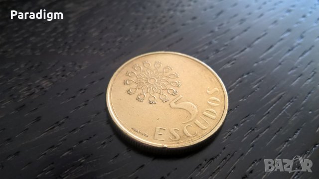 Монета - Португалия - 5 ескудос | 1991г.