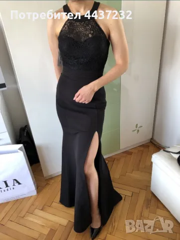 Черна рокля, снимка 2 - Рокли - 49786214